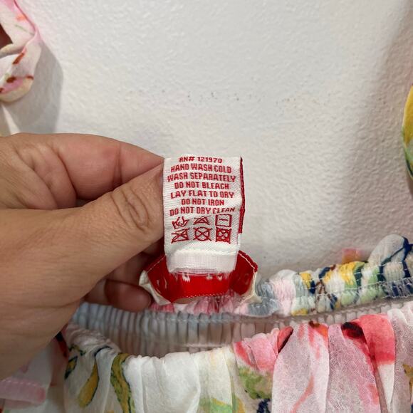 Flying Tomato Floral Maxi Dress Smocked Bodice Tie Straps Midi Sundress Sz M - Picture 6 of 10